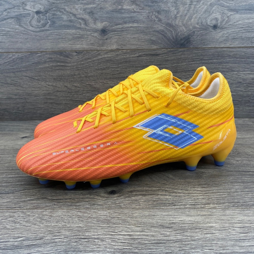 Lotto Solista 200 IX FG Soccer Cleats Men US 10 Yellow Orange 221353